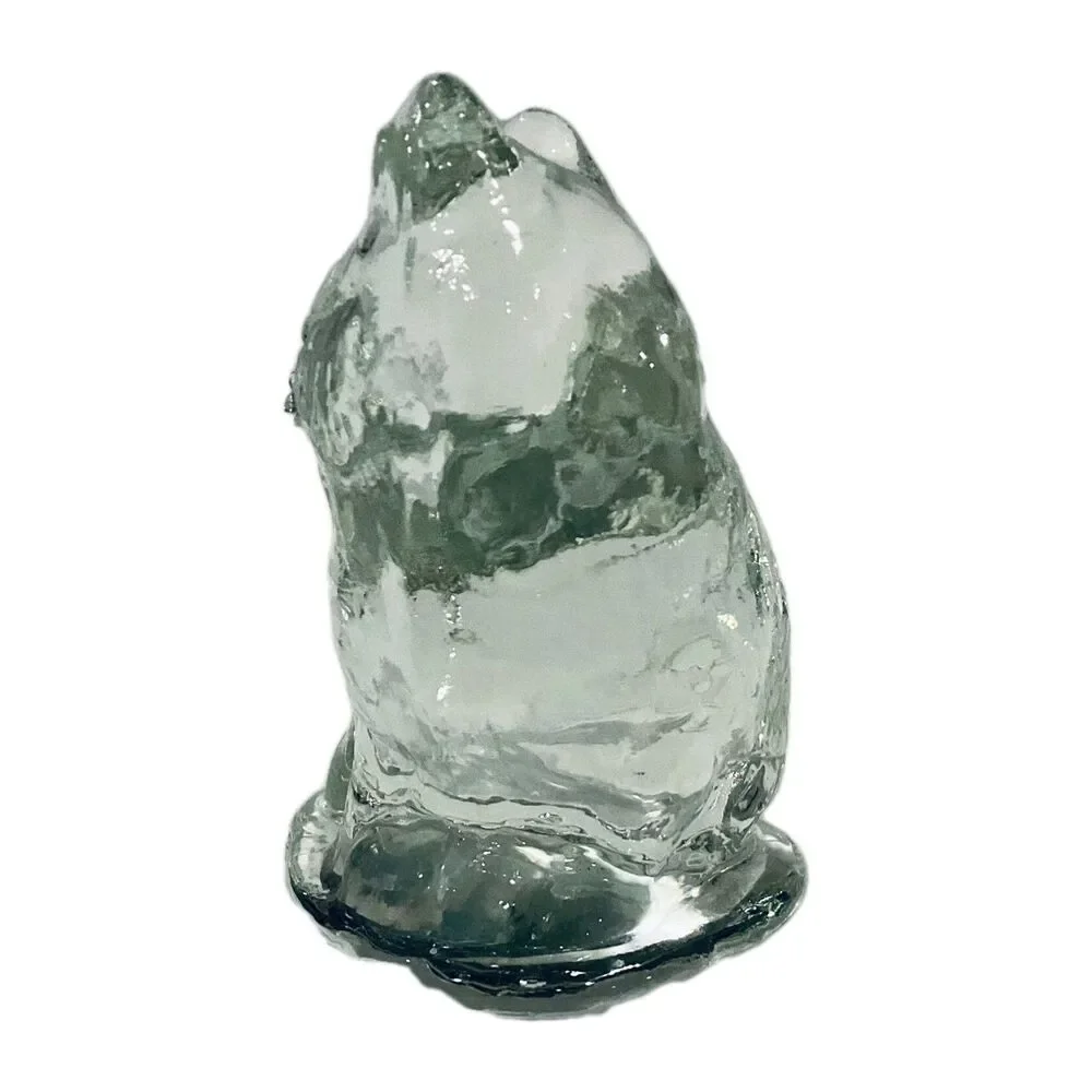 Art Glass Persian Long Haired Cat Figurine Figure Paperweight 3.75” x 3”